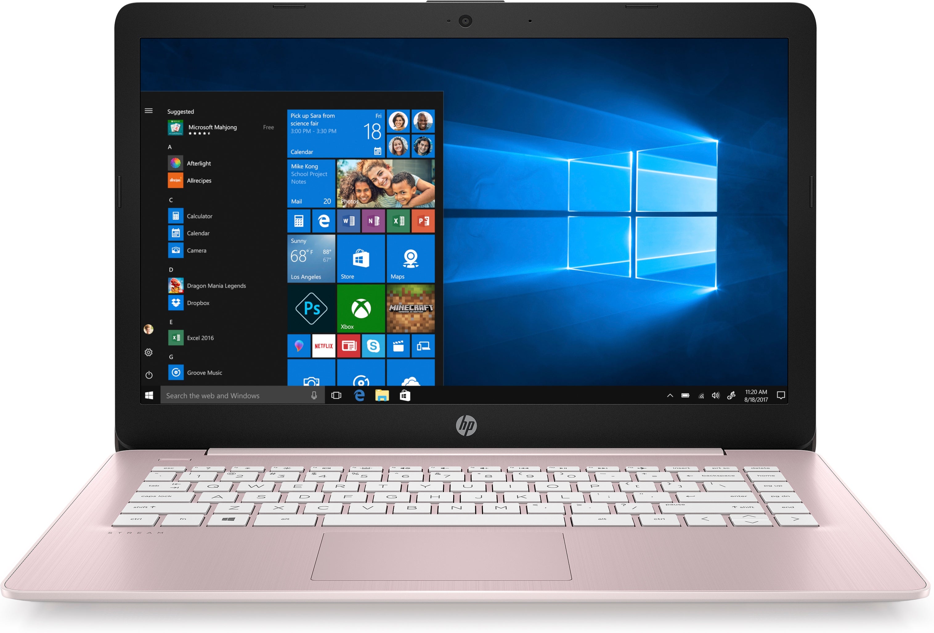 HP Stream 14-ds0040nr 14" HD (Non-Touch) Notebook, AMD A4-9120e, 1.50GHz, 4GB RAM, 32GB eMMC, Windows 10 Home in S mode - 6ZB77UA#ABA