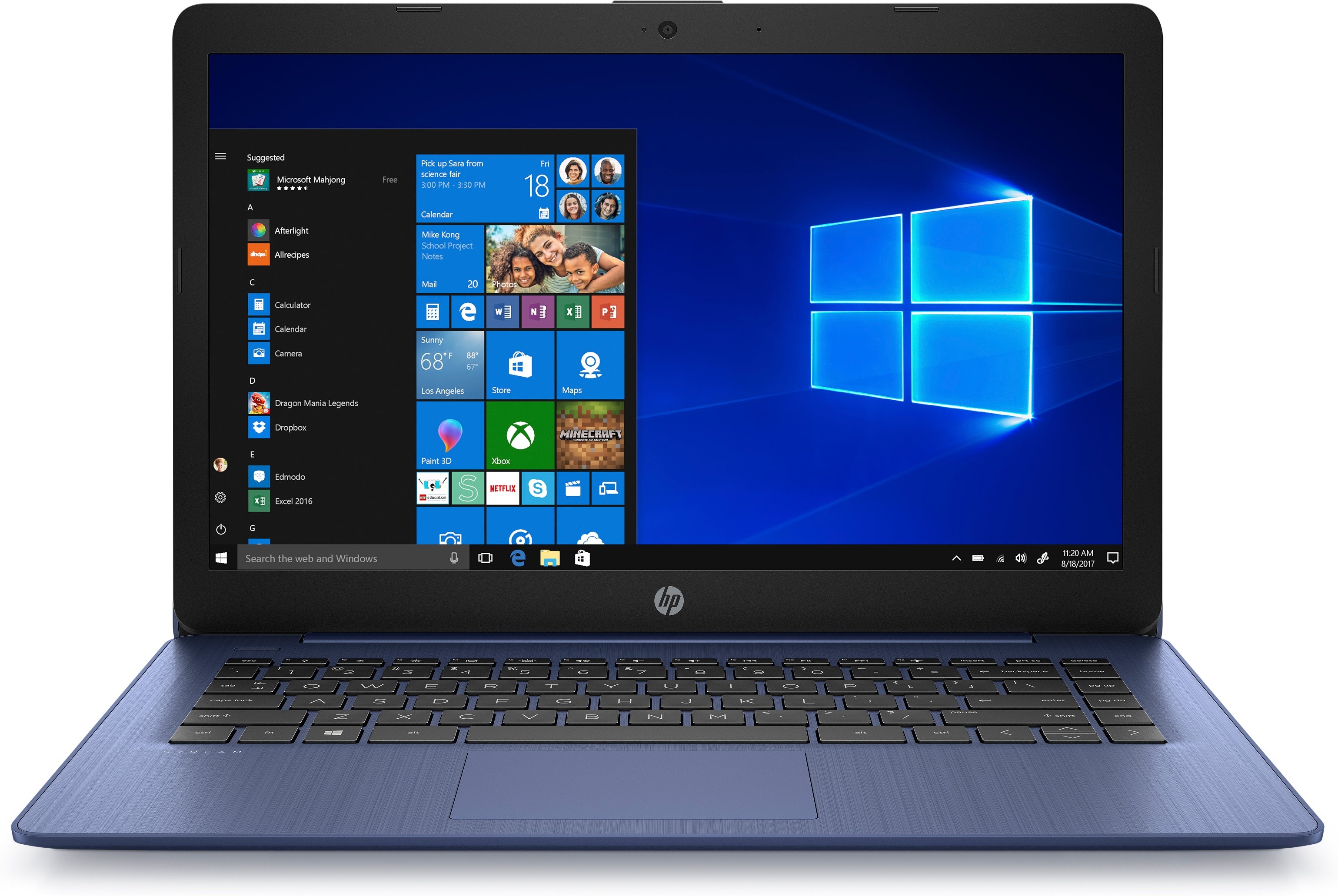 HP Stream 14-ds0090nr 14" HD (Touchscreen) Notebook, AMD A4-9120e, 1.50GHz, 4GB RAM, 64GB eMMC, Windows 10 Home in S mode - 6ZB78UA#ABA