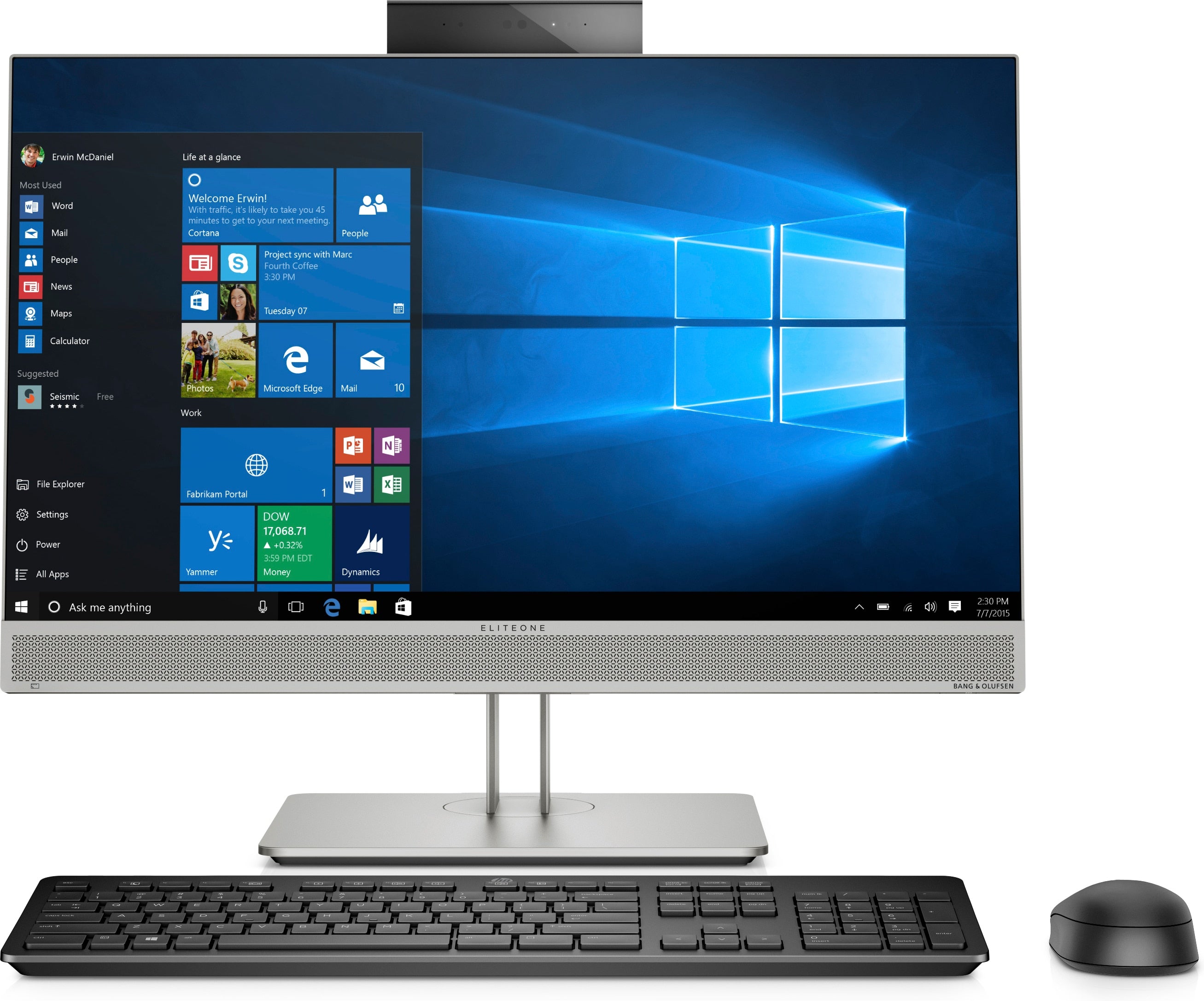 HP EliteOne 800 G5 23.8" FHD (NonTouch) All-in-One PC, Intel i7-9700, 3.0GHz, 8GB RAM, 256GB SSD, Win10P - 7HZ63UT#ABA (Certified Refurbished)