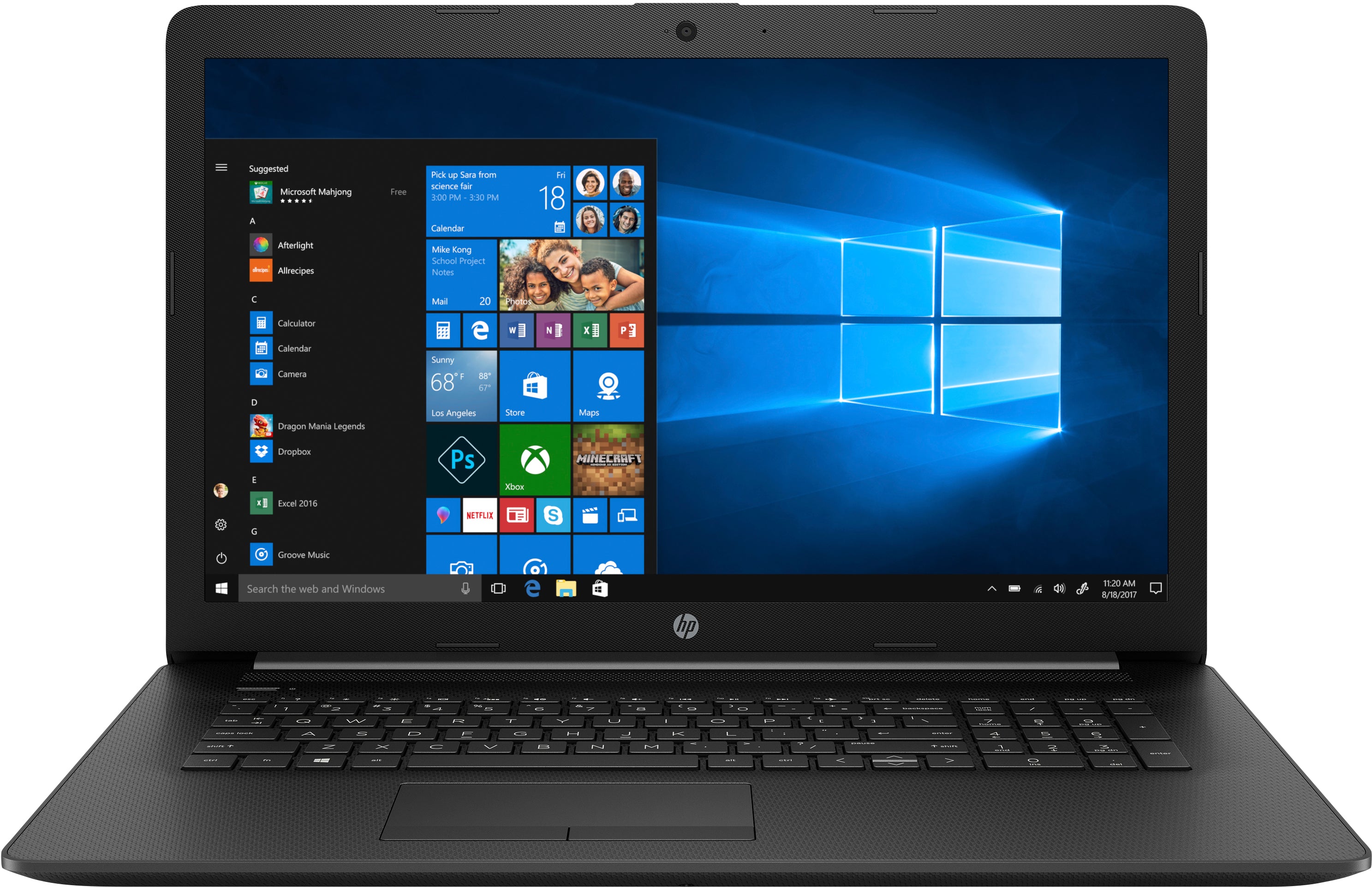 HP 17-ca1061nr 17.3" HD+ (Non-Touch) Notebook, AMD Ryzen 5 3500U, 2.10GHz, 12GB RAM, 256GB SSD, Windows 10 Home 64-Bit - 7HW87UA#ABA (Certified Refurbished)