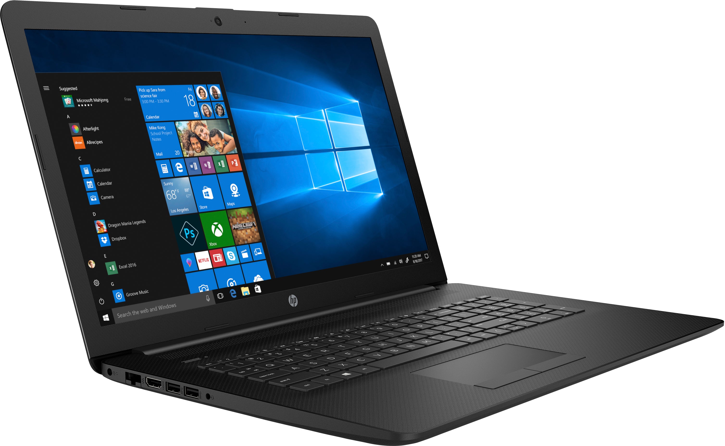 HP 17-ca1061nr 17.3" HD+ (Non-Touch) Notebook, AMD Ryzen 5 3500U, 2.10GHz, 12GB RAM, 256GB SSD, Windows 10 Home 64-Bit - 7HW87UA#ABA (Certified Refurbished)