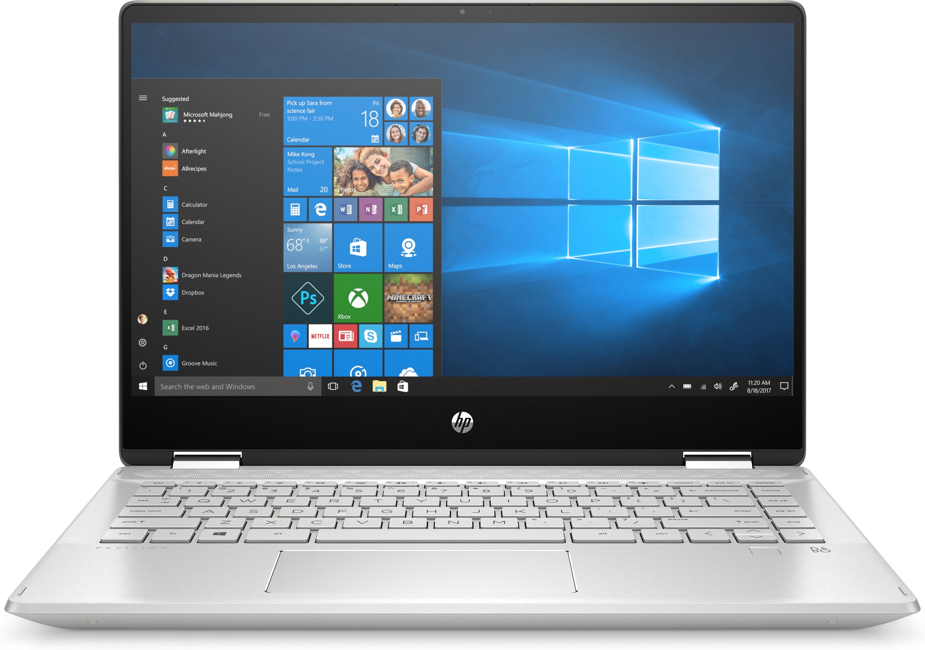 HP Pavilion x360 14m-dh1001dx 14" HD (Touchscreen) Convertible Notebook, Intel Core i3-10110U, 2.10GHz, 8GB RAM, 128GB SSD, Windows 10 Home in S Mode - 7UQ84UA#ABA (Certified Refurbished)