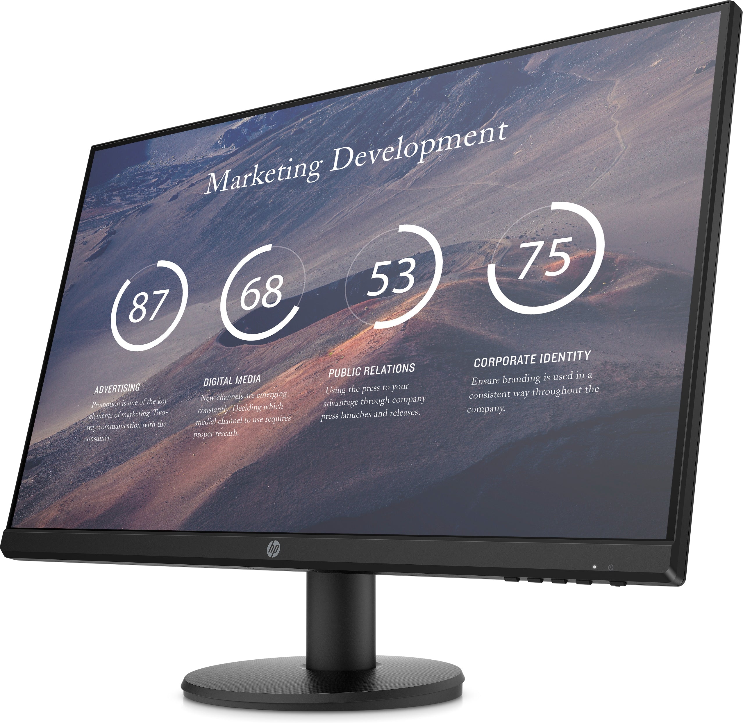 HP P27v G4 27" FHD LCD Monitor, 16:9, 5MS, 1000:1-Contrast - 9TT20A6#ABA