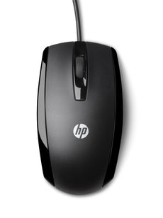 HP X500 Wired Optical Mouse, USB, 3 Buttons, Clickable Scroll Wheel, Black - E5E76AA#ABA