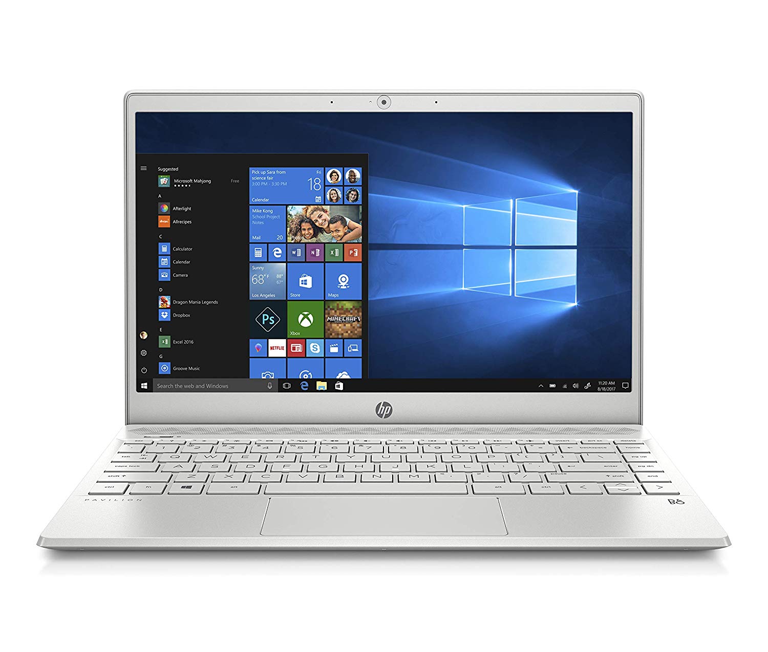 HP Pavilion 13-an0031wm 13.3" FHD (Non-Touch) Notebook, Intel Core i3, 2.10GHz, 8GB RAM, 128GB SSD, Windows 10 Home 64-Bit, Mineral Silver - 5FS56UA#ABA
