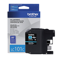 Brother Genuine Standard-Yield Cyan Ink Cartridge, 300 Pages - LC101C