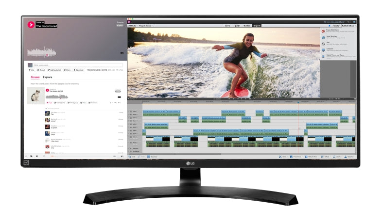 LG 34" Class UltraWide WQHD IPS LED Monitor, 21:9, 5 ms, 5M:1-Contrast - 34UM88-P