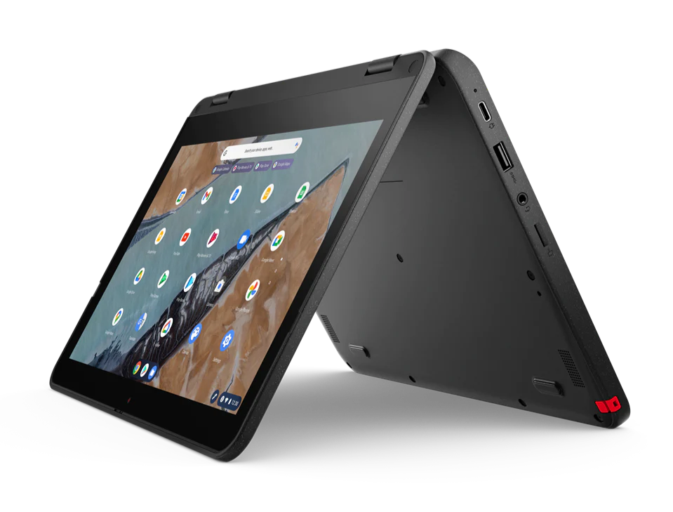 Lenovo 300e 11.6" HD Gen 3 Convertible Chromebook, AMD 3015Ce, 1.20GHz, 4GB RAM, 32GB eMMC, Chrome OS - 82J9000DUS