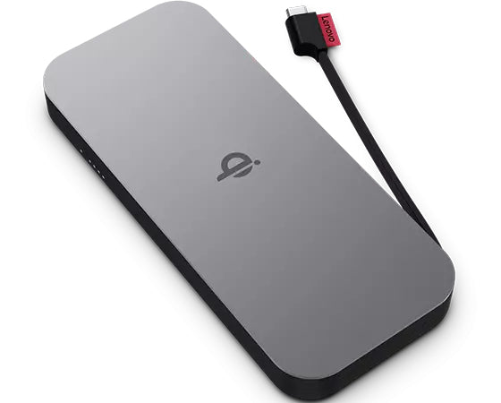 Lenovo Go Wireless Mobile Power Bank, 10,000mAh, 1 x USB-C Port, 1 x USB-C Integrated Cable - 40ALLG1WWW