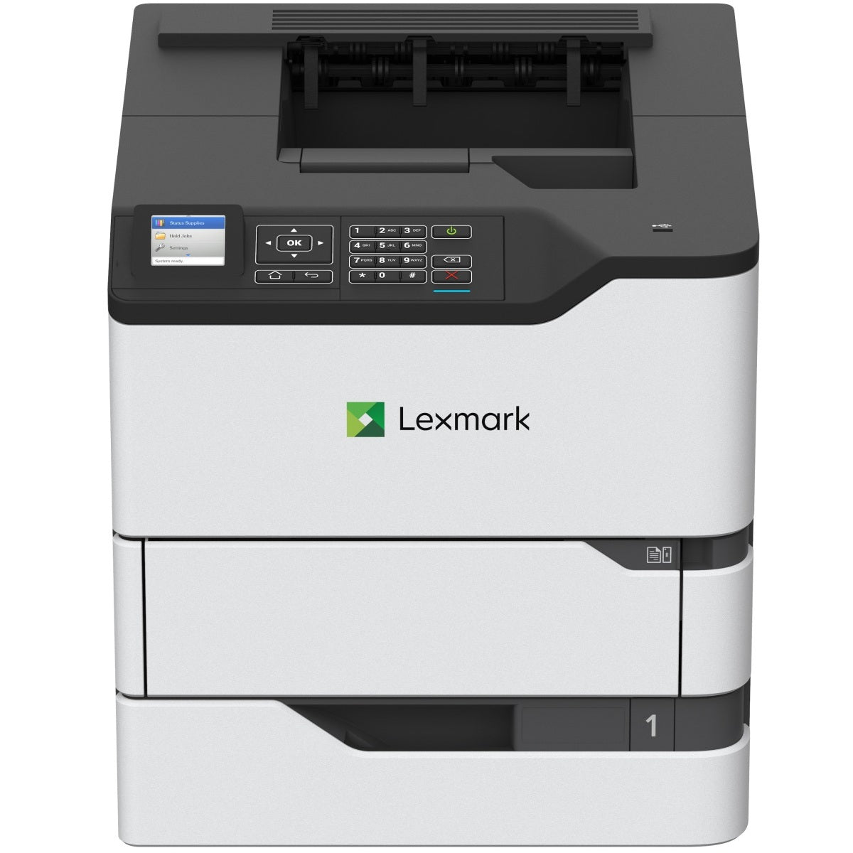 Lexmark MS821dn Monochrome Laser Printer, 52 ppm, Ethernet, USB, Duplex - 50G0100