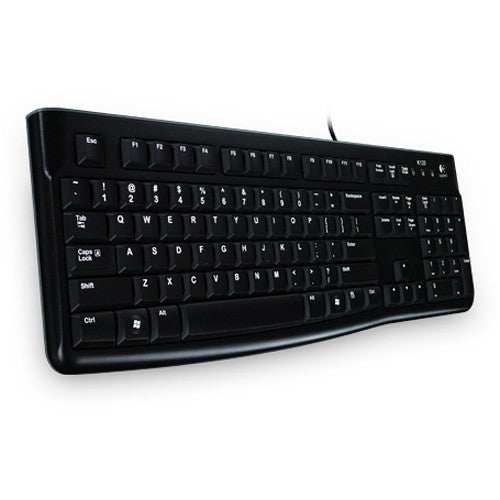 Logitech K120 Wired Keyboard, Slim, USB, Quiet Typing, Full-size F-keys, Number Pad, Black - 920-002478