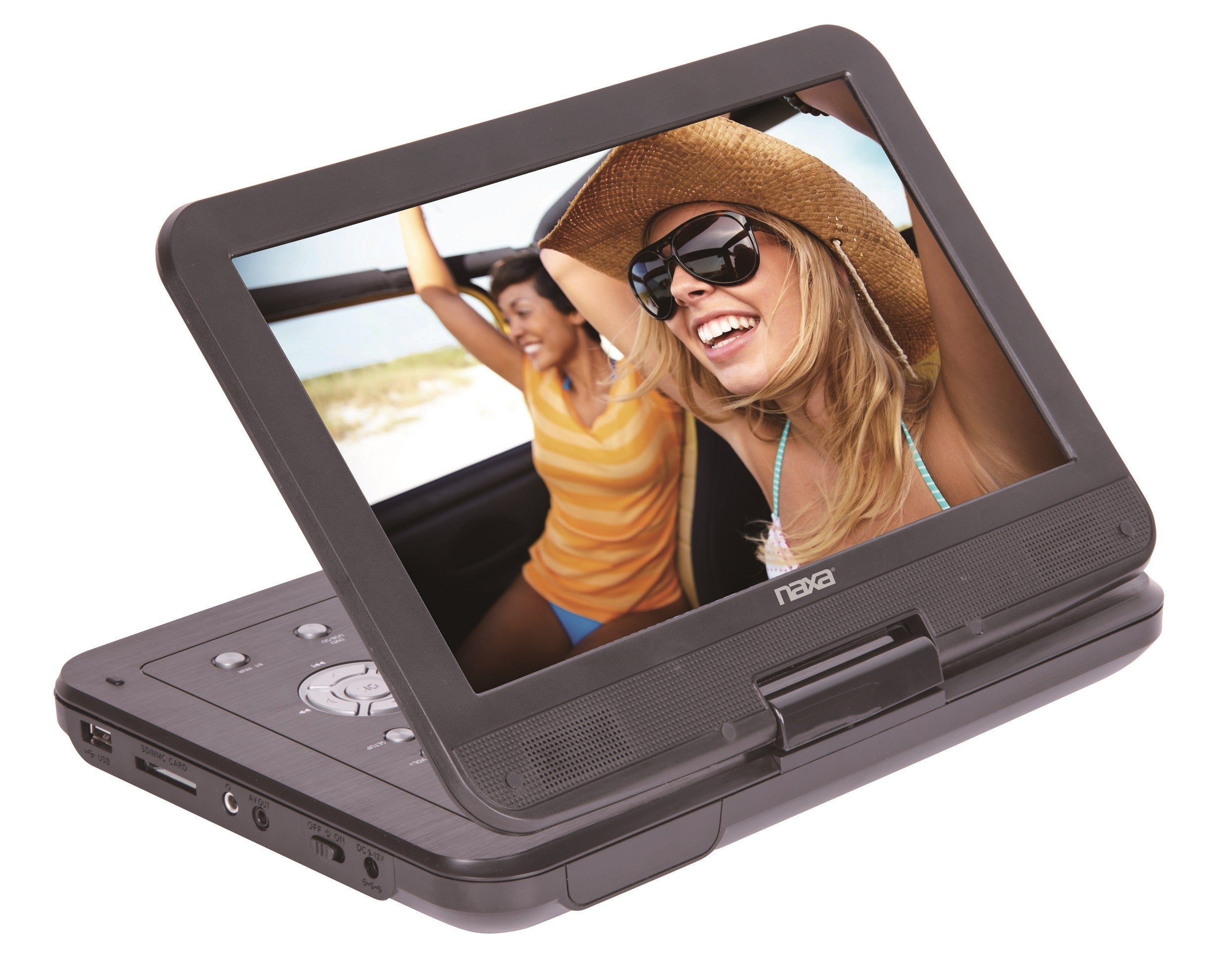 Naxa NPD-1004 Portable DVD Player - 10" Display - Shinny Black NPD-1004