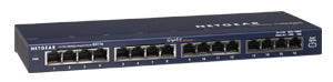 Netgear ProSafe 16-Port Gigabit Ethernet Unmanaged Switch, 16 x RJ-45 Ports, Desktop/Wall-mountable - GS116NA