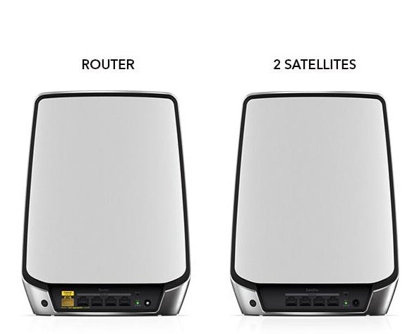 Netgear Orbi AX6000 Whole Home Tri-band WiFi 6 Mesh System, WiFi Router + Two Satellites - RBK853-100NAS