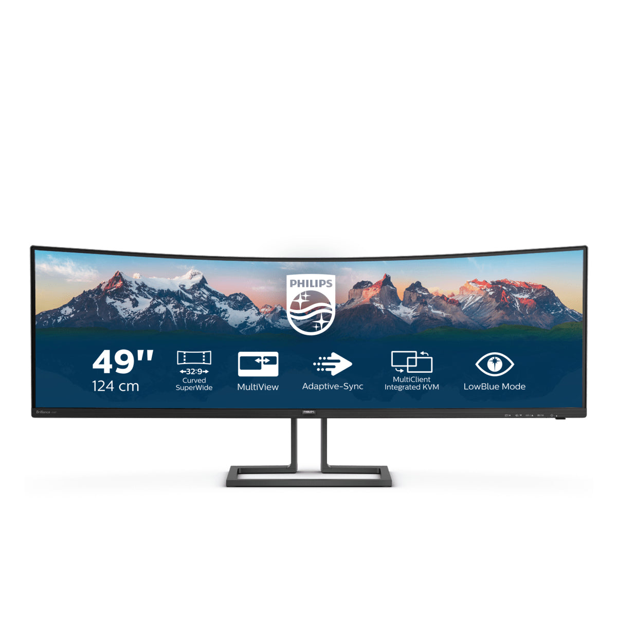 Philips 49" Dual QHD Curved WLED Monitor, 32:9, 4MS, 3000:1-Contrast - 498P9Z
