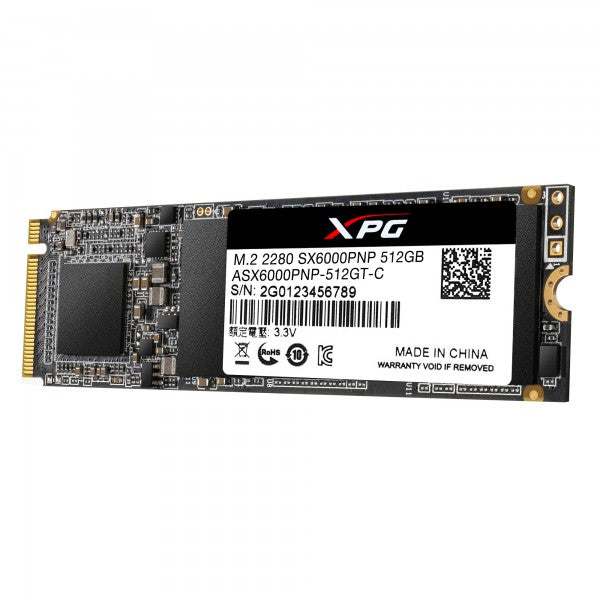 ADATA XPG SX6000 Pro 512GB Solid State Drive, SSD For PC/Notebook - ASX6000PNP-512GT-C