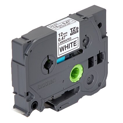 Brother TZe Laminated Tape Cartridge, Black on White Tape for P-Touch Labelers, Rectangle - TZE-231
