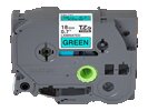 Brother TZE Flat Surface Laminated Tape, Black on Green Tape for P-Touch Labelers, Thermal Transfer, Direct Thermal - TZE741
