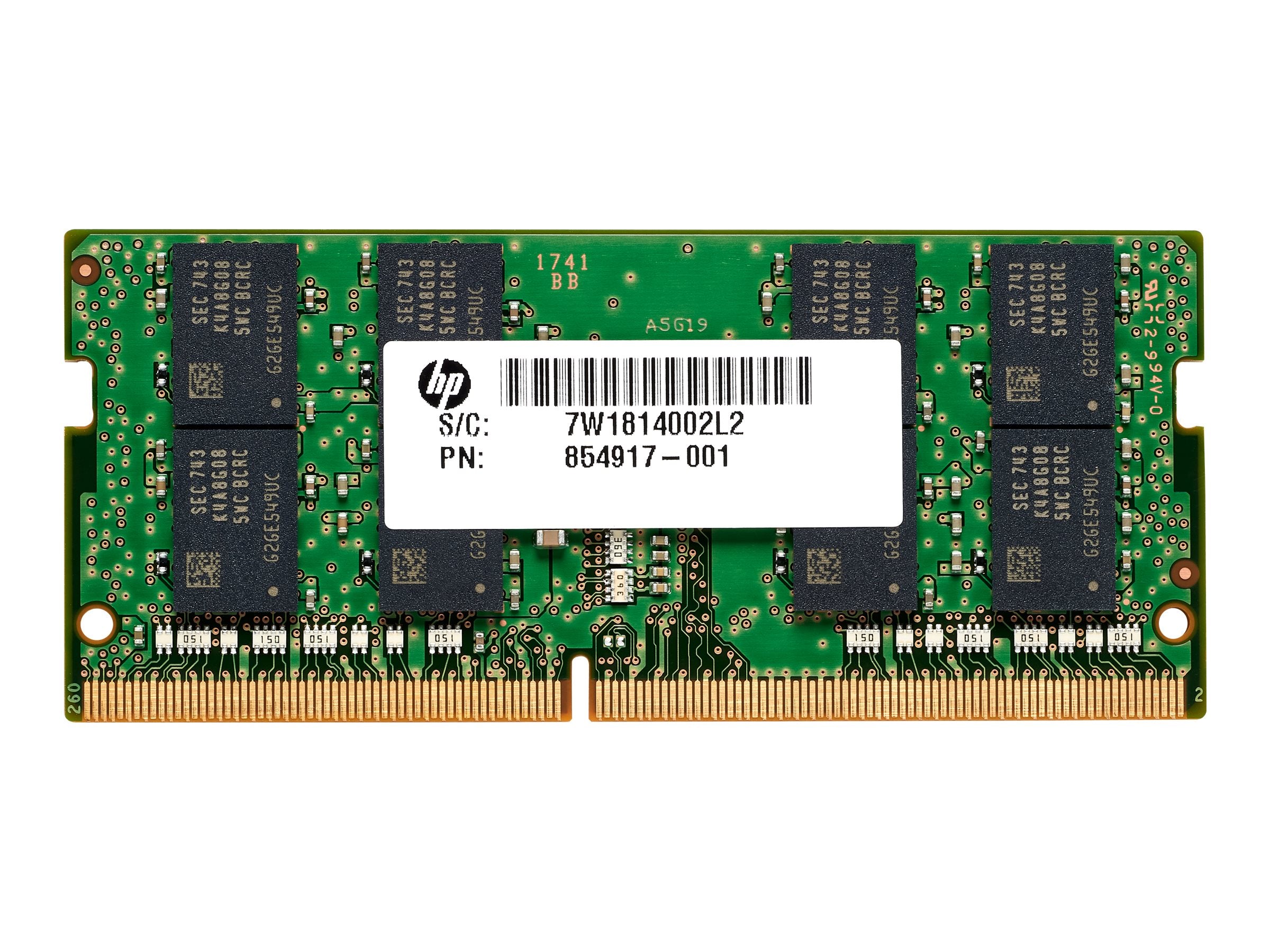 HP 16GB DDR4-2666 Non-ECC Unbuffered Memory, RAM Module for Notebook/WS- 4VN07UT#ABA