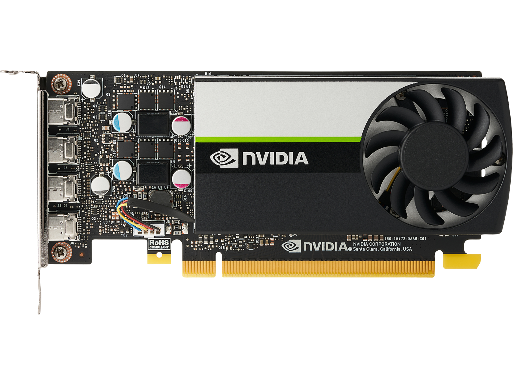 HP NVIDIA Quadro T1000 4GB Graphics Card, PCIe 3.0x16, 4xMini DisplayPorts - 20X22AT