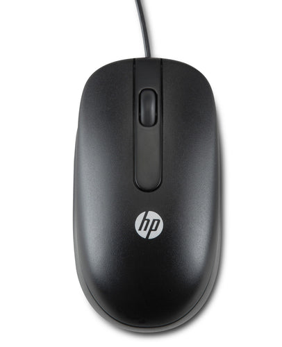 HP USB Laser Mouse, 1000 dpi, 2 Primary Buttons, Clickable Scroll Wheel, Black - QY778AT