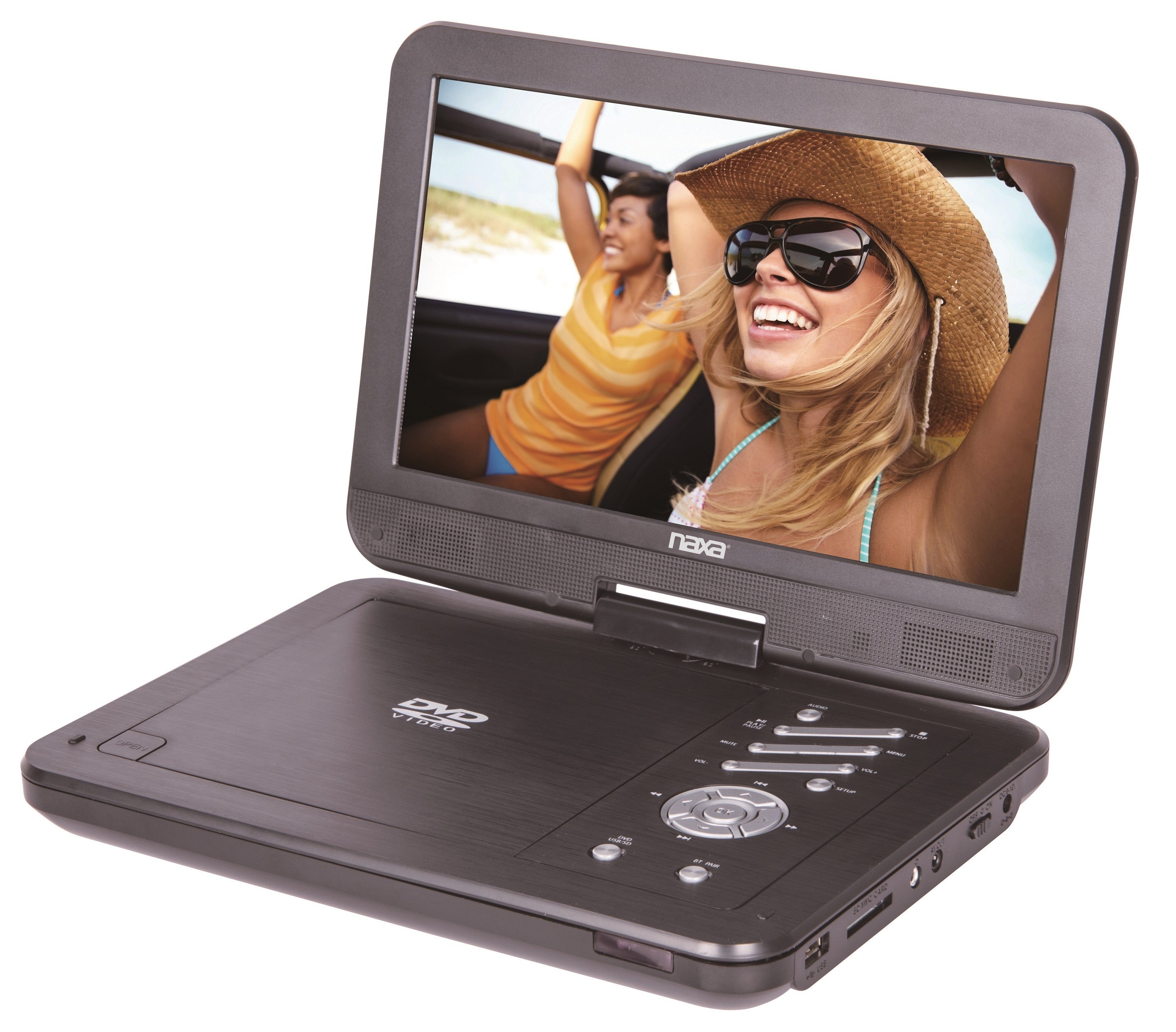 Naxa NPD-1004 Portable DVD Player - 10" Display - Shinny Black NPD-1004