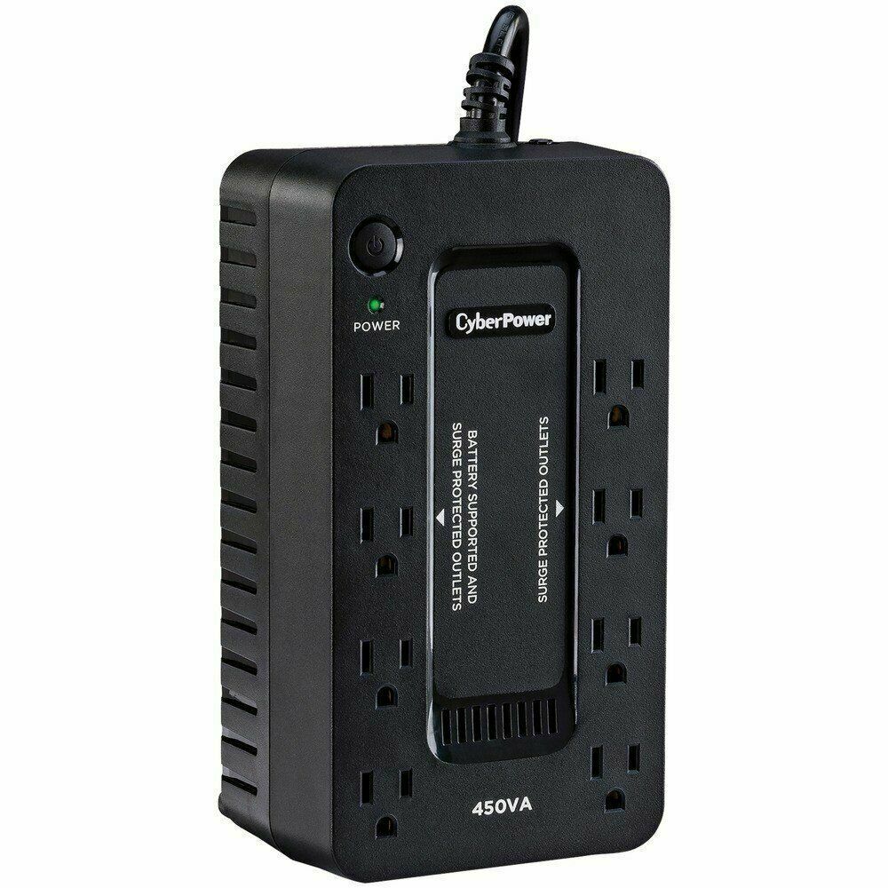 CyberPower 8-Outlet 450VA Uninterruptible Power Supply, PC Battery Back-Up System - SE450G1 (Certified Refurbished)