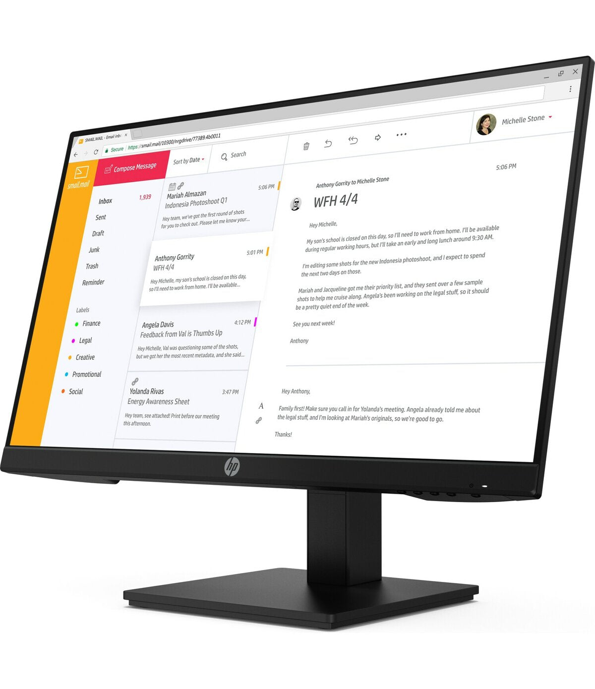 HP P24h G4 23.8" FHD Monitor, 16:9, 5MS, 8000000:1-Contrast - 9UJ13A8#ABA (Certified Refurbished)