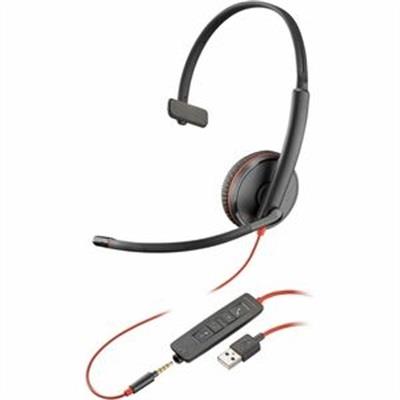 HP Poly Blackwire 3215 Monaural USB-A Headset TAA, Noise Cancellation - 8M3Y1A6#ABA