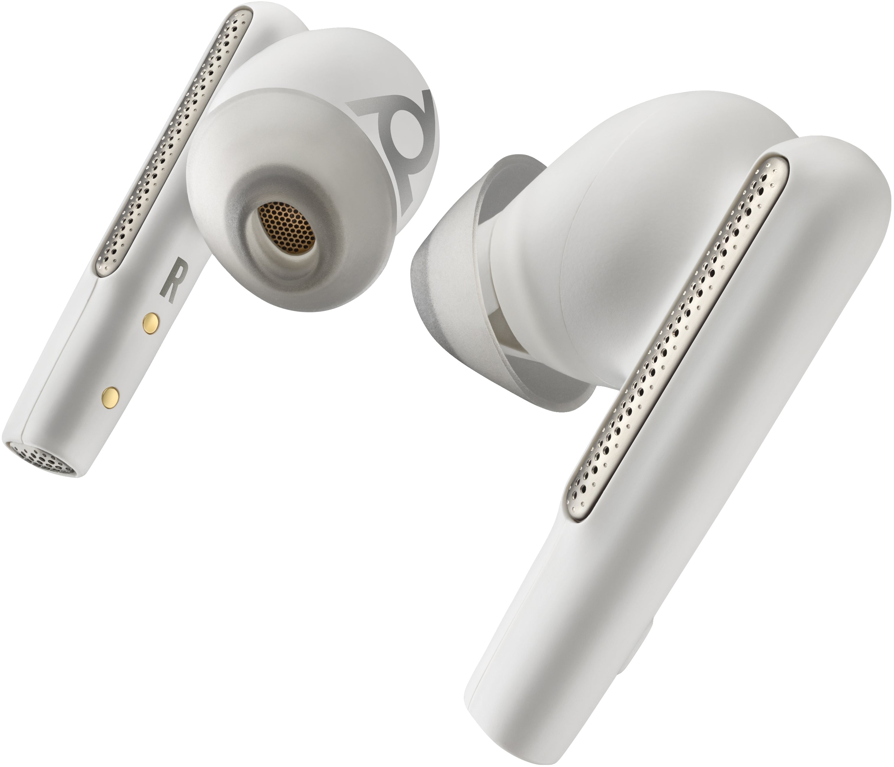 HP Poly Voyager Free 60 UC Earbuds with Basic Charge, Bluetooth, USB-C Adapter, White Sand - 7Y8L4AA