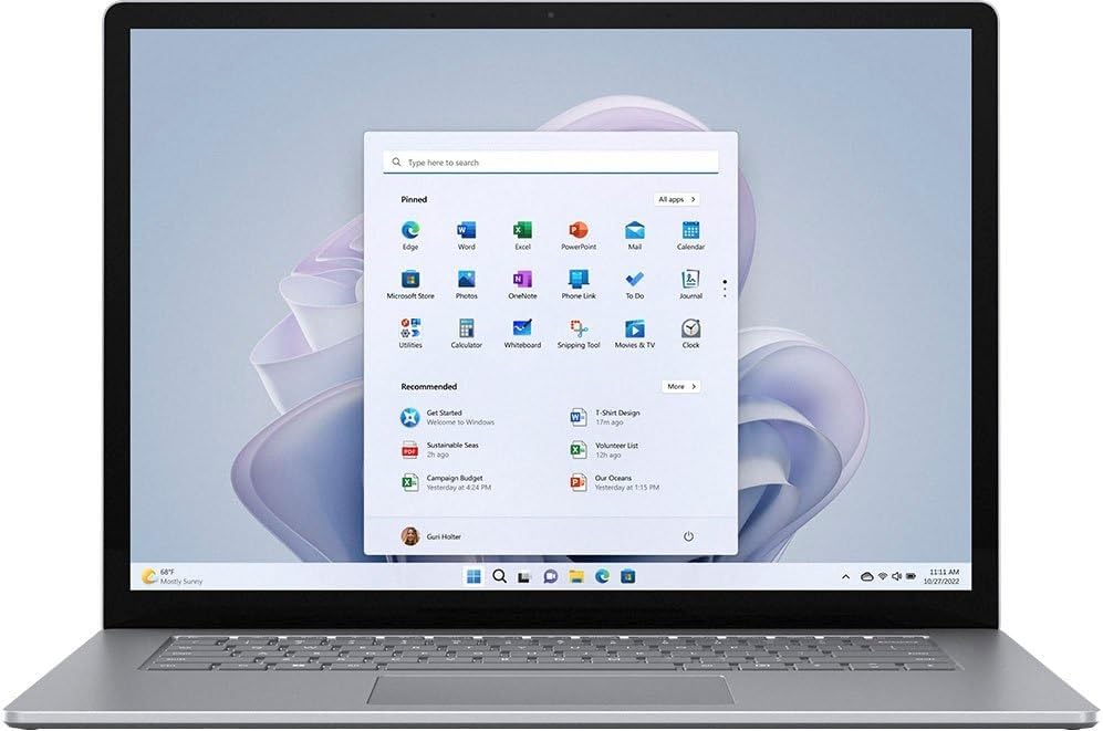 Microsoft 15" PixelSense Surface Laptop-5, Intel i7-1255U, 1.70GHz, 16GB RAM, 512GB SSD, W11H - RIS-00001 (Certified Refurbished)