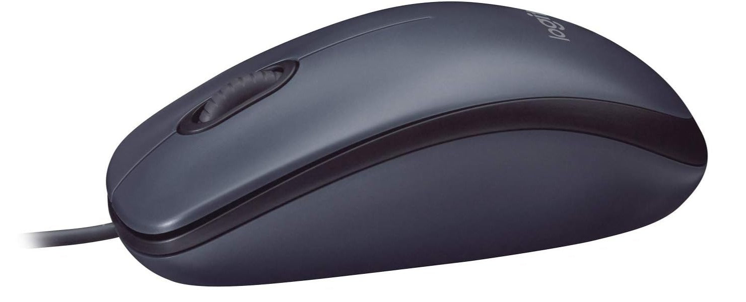 Logitech B100 Optical USB Mouse, 1000 DPI, 3 Buttons, Scroll Wheel, USB-A, Black - 910-001439