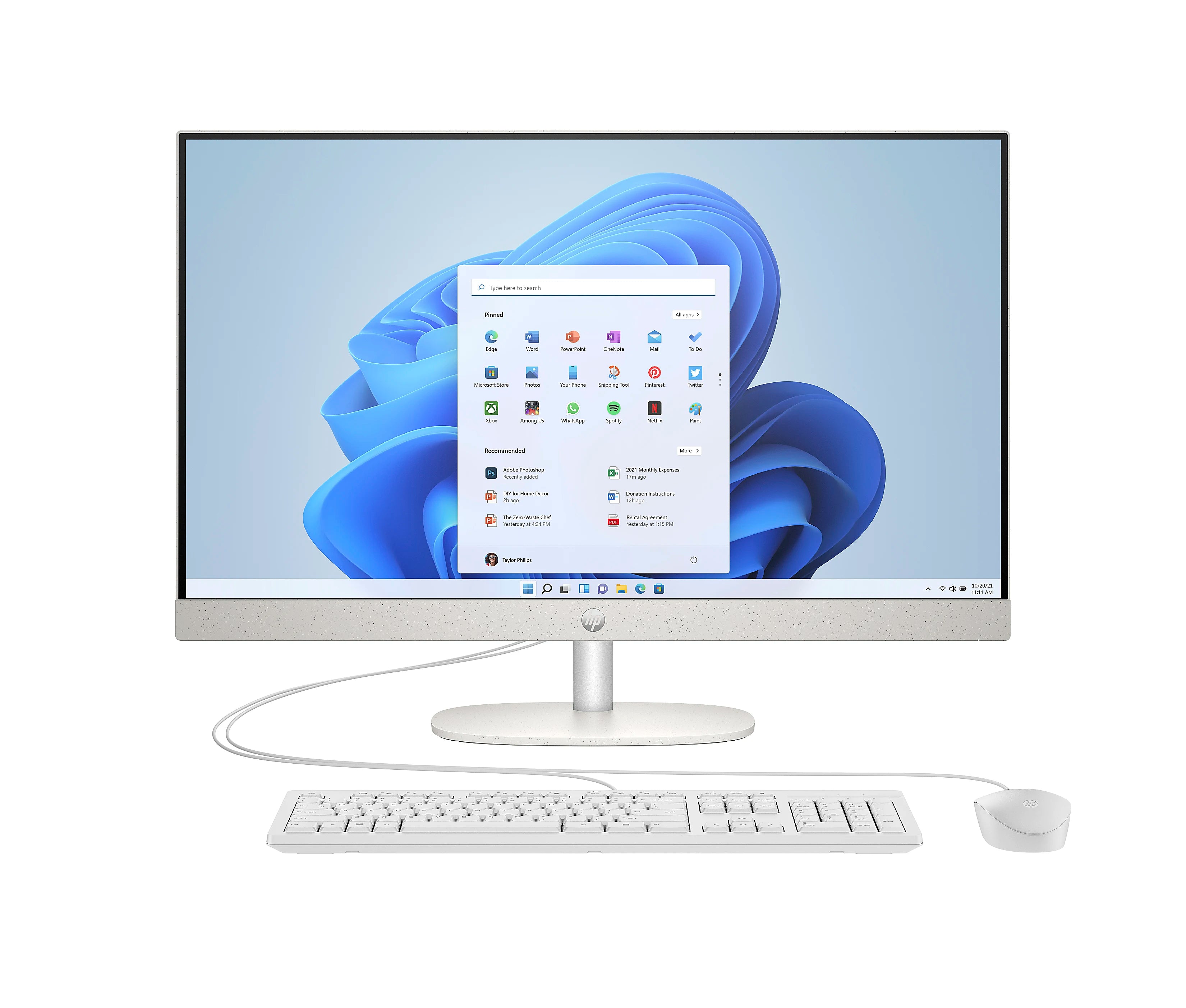 HP 27-cr0009 27" FHD All-in-One Desktop, AMD R5-7520U, 2.80GHz, 16GB RAM, 512GB SSD, Win11H - 1J8Z3AA#ABL (Refurbished)
