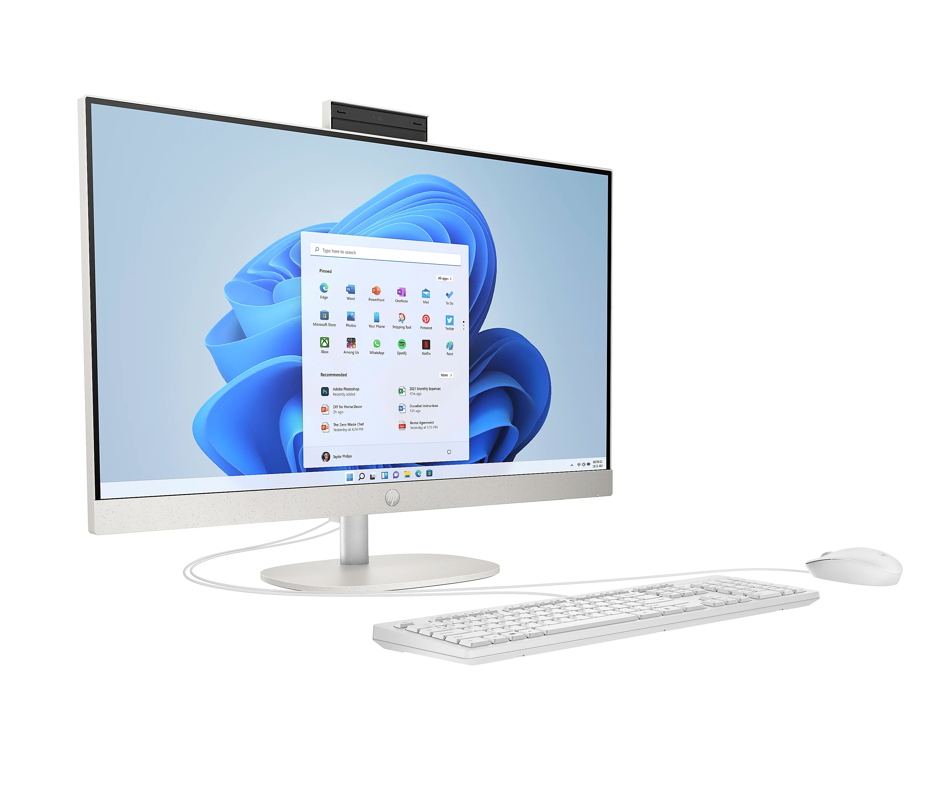 HP 27-cr0009 27" FHD All-in-One Desktop, AMD R5-7520U, 2.80GHz, 16GB RAM, 512GB SSD, Win11H - 1J8Z3AA#ABL (Refurbished)