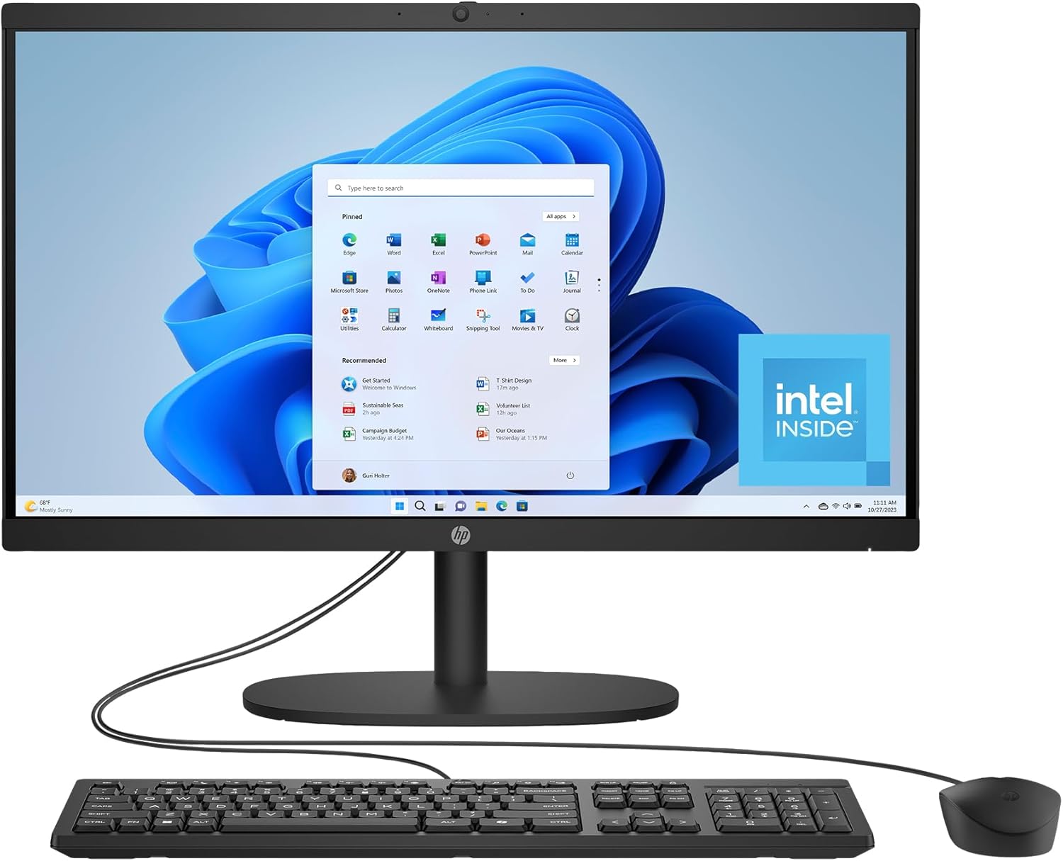 HP 22-dg0340 21.45" FHD All-in-One PC, Intel N200, 3.70GHz, 8GB RAM, 512GB SSD, Win11H - B9KP5AA#ABA
