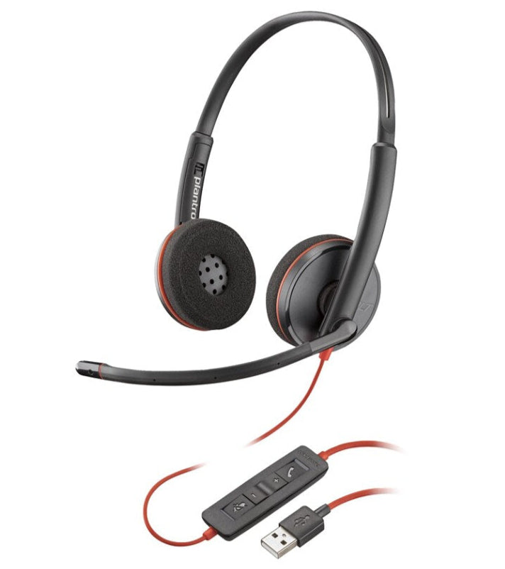 HP Poly Blackwire 3220 Stereo USB-A Headset TAA, Noise Cancellation - 8M3X5AA#ABA