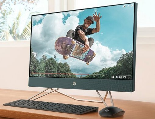 HP 24-cb0092ds 23.8" FHD All-in-One PC, Intel Pentium J5040, 2.0GHz, 8GB RAM, 256GB SSD, Win11H - 577K1AA#ABA (Refurbished)