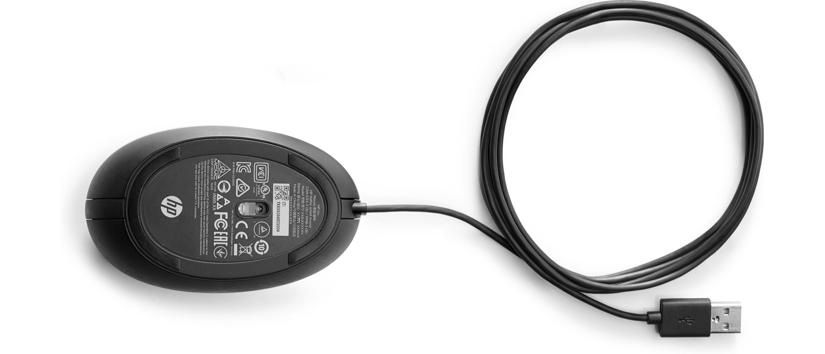 HP Wired Desktop 320M Optical Mouse, USB, 3 Buttons, Scroll Wheel, Black - 9VA80UT#ABA