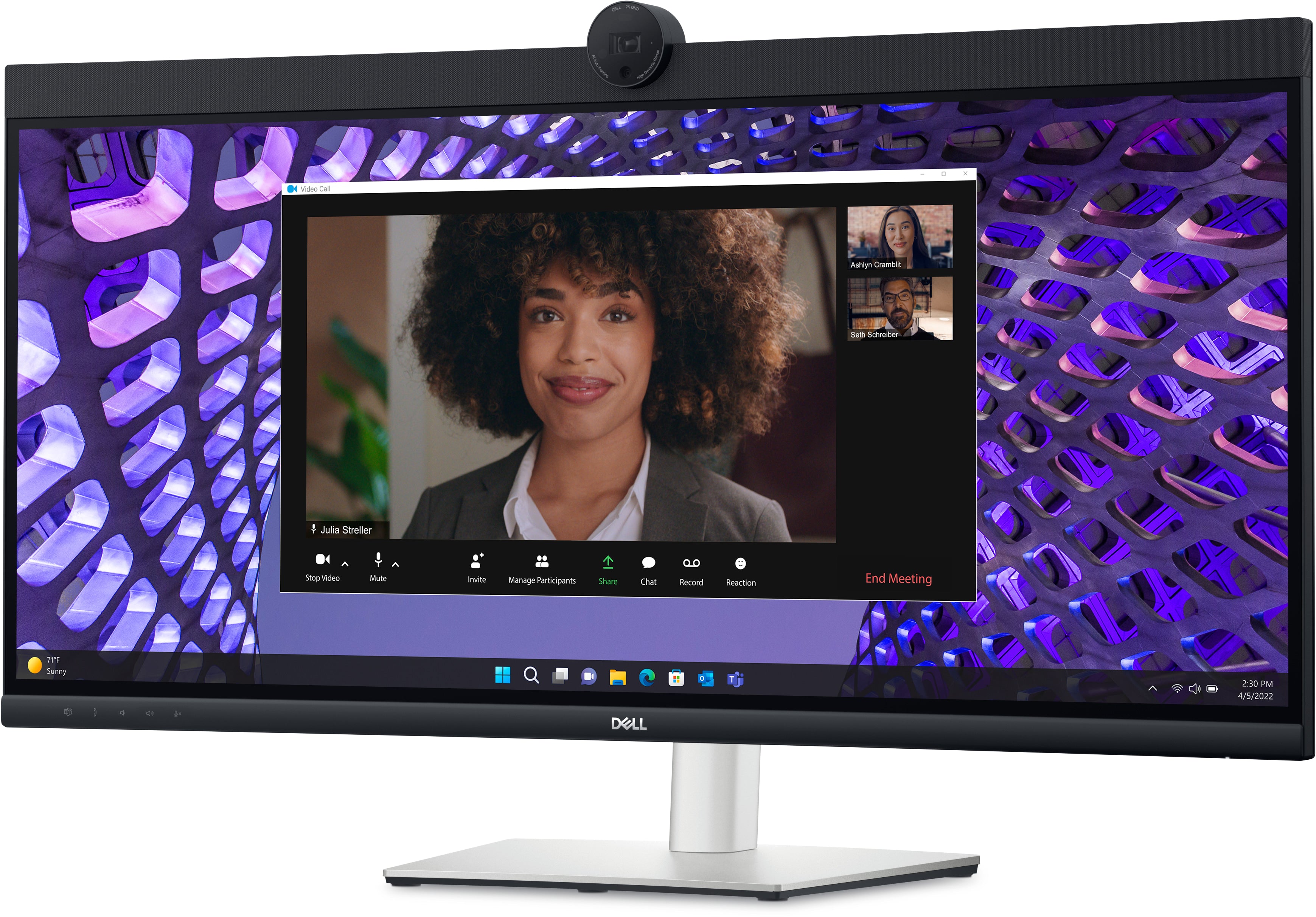 Dell 34" WQHD Curved Video Conferencing Monitor, 21:09, 5MS, 1000:1-Contrast - DELL-P3424WEB (Refurbished)