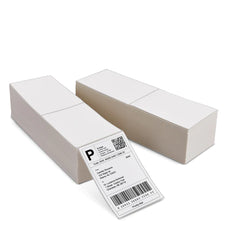 HP 4x6" Direct Thermal Labels, 2 Rolls, 1000 Fanfold Labels, Adhesive, White - HPKEF4X6PK2