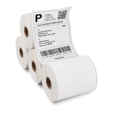 HP 4x6" Direct Thermal Labels, 4 Rolls, 1000 Sheets, Adhesive, White - HPKER4X6PK4