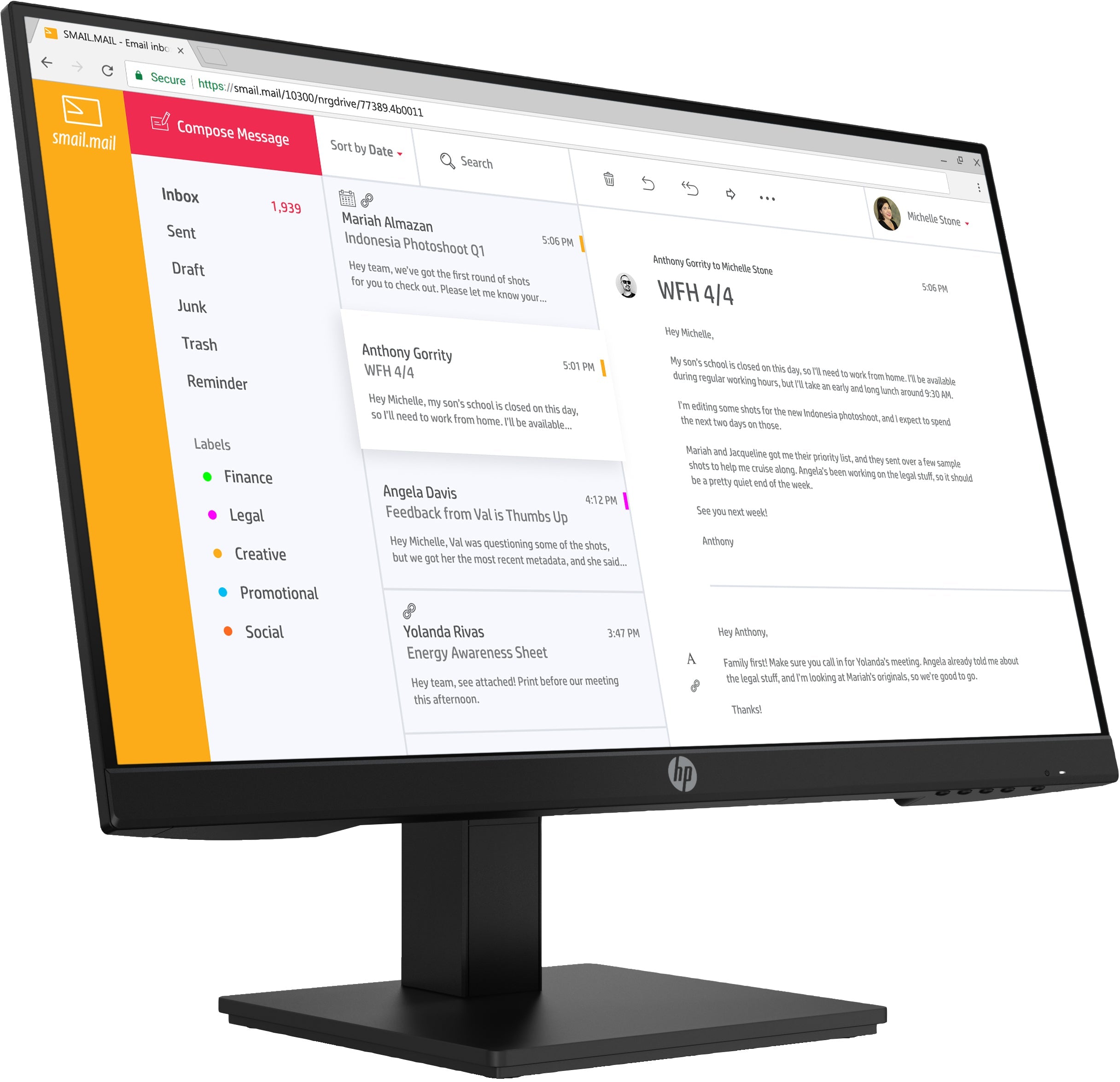 HP P24 G4 23.8" FHD Monitor, 16:9, 5ms, 1000:1-Contrast - 1A7E5AA#ABA (Certified Refurbished)