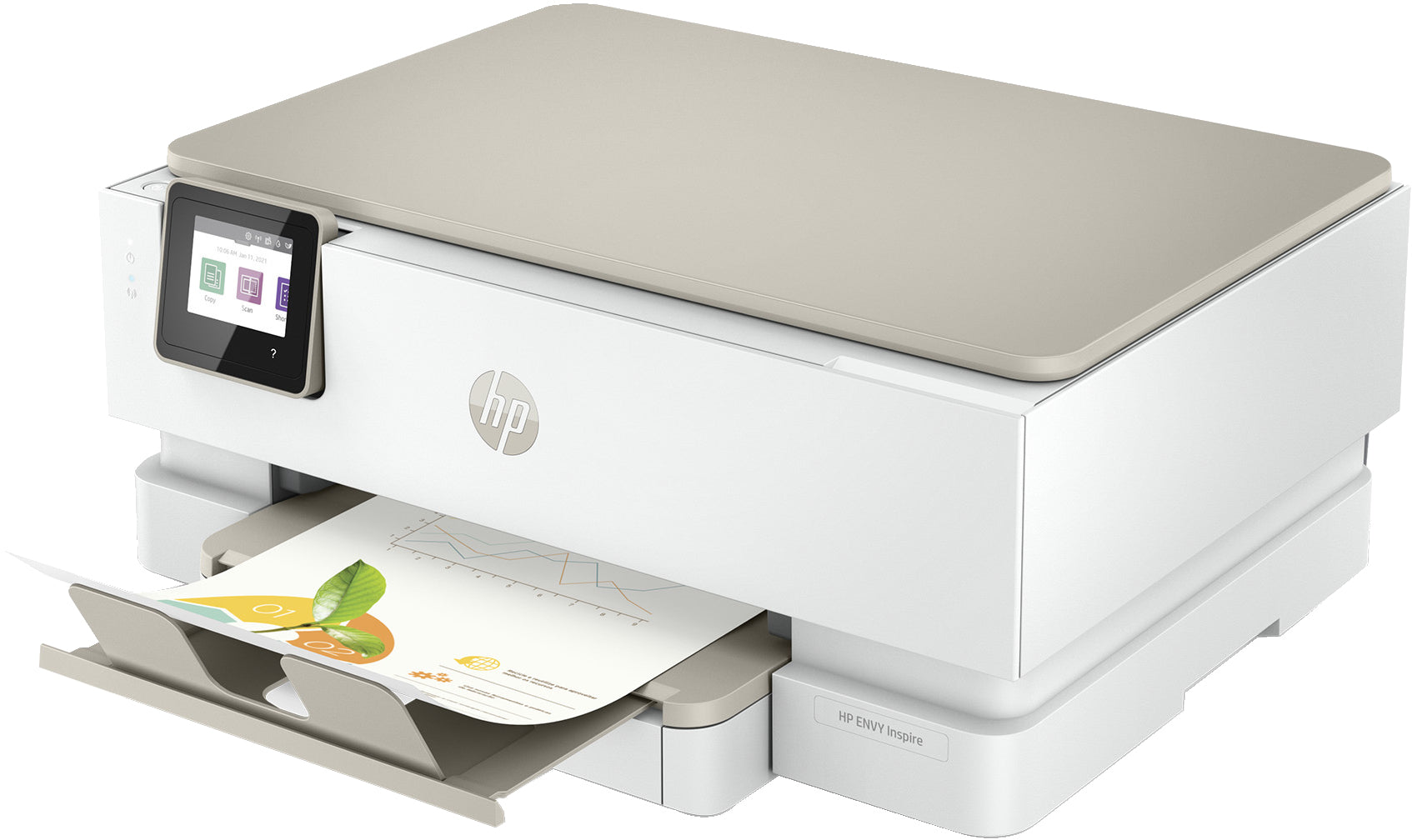 HP ENVY Inspire 7252e All-in-One Color Inkjet Printer, Print/Copy/Scan, 13/8 ppm, USB, WiFi - 2Z1C2A#1H5 (Certified Refurbished)