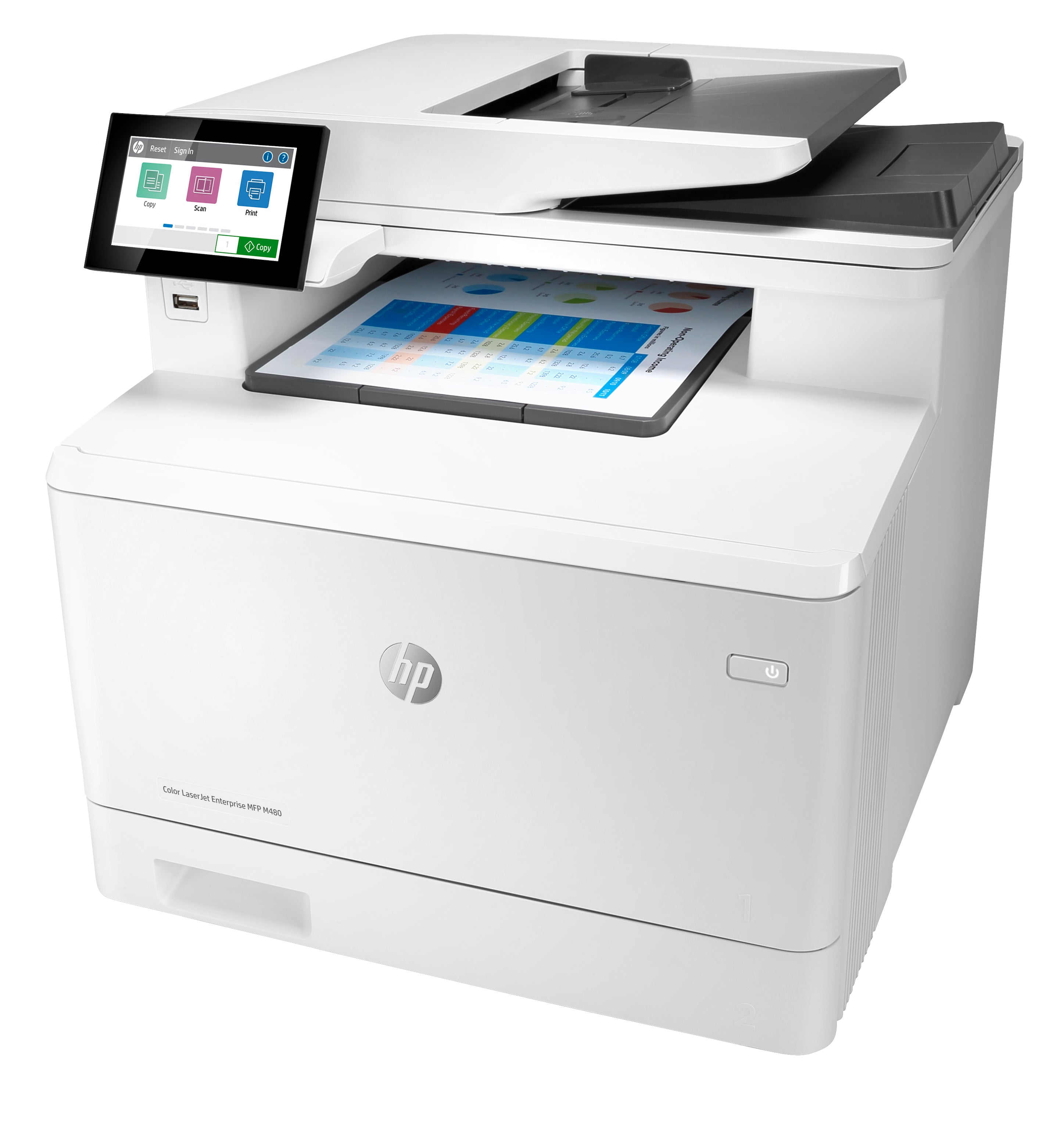 HP Color LaserJet Enterprise M480f MFP Printer, 29/29 ppm, Ethernet, USB, Duplex - 3QA55A#BGJ (Certified Refurbished)