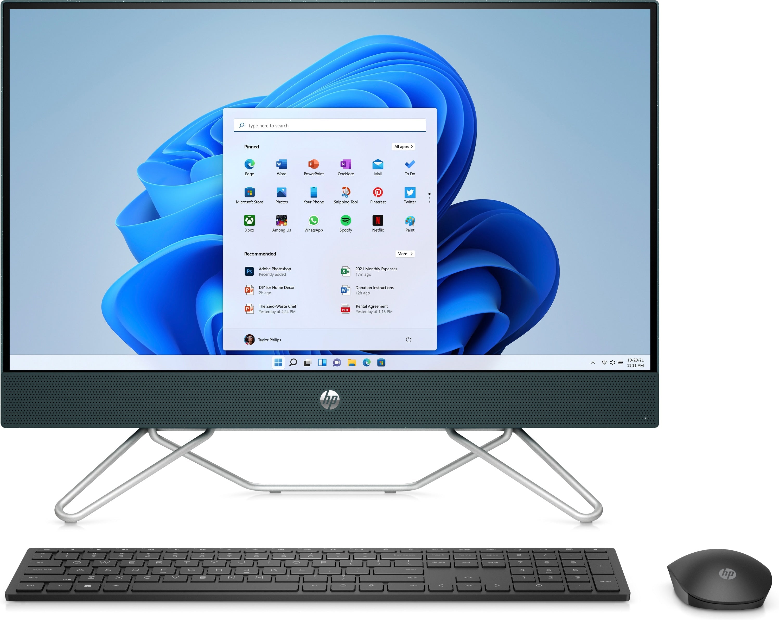 HP 24-cb0092ds 23.8" FHD All-in-One PC, Intel Pentium J5040, 2.0GHz, 8GB RAM, 256GB SSD, Win11H - 577K1AA#ABA (Refurbished)
