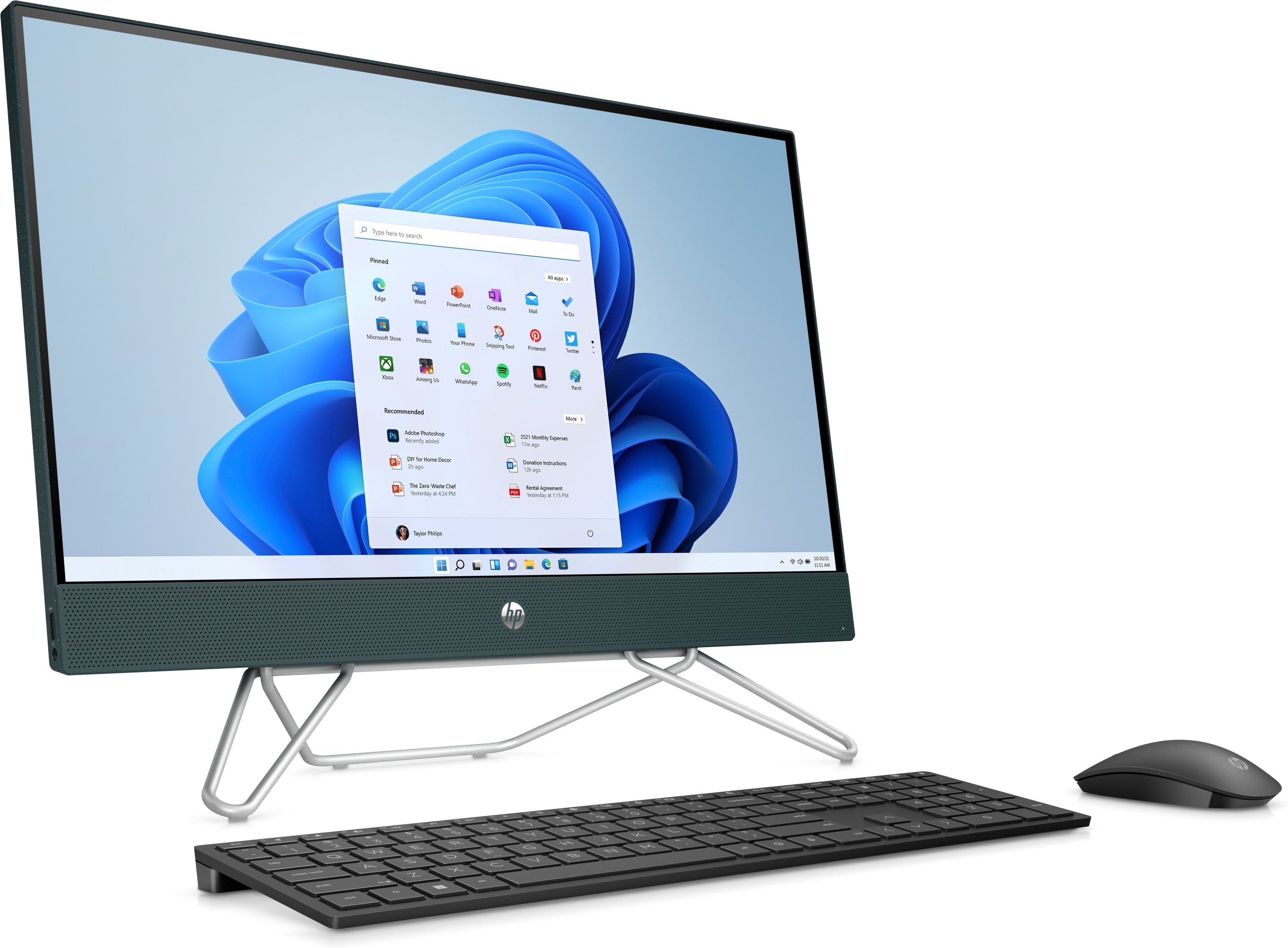 HP 24-cb0092ds 23.8" FHD All-in-One PC, Intel Pentium J5040, 2.0GHz, 8GB RAM, 256GB SSD, Win11H - 577K1AA#ABA (Refurbished)