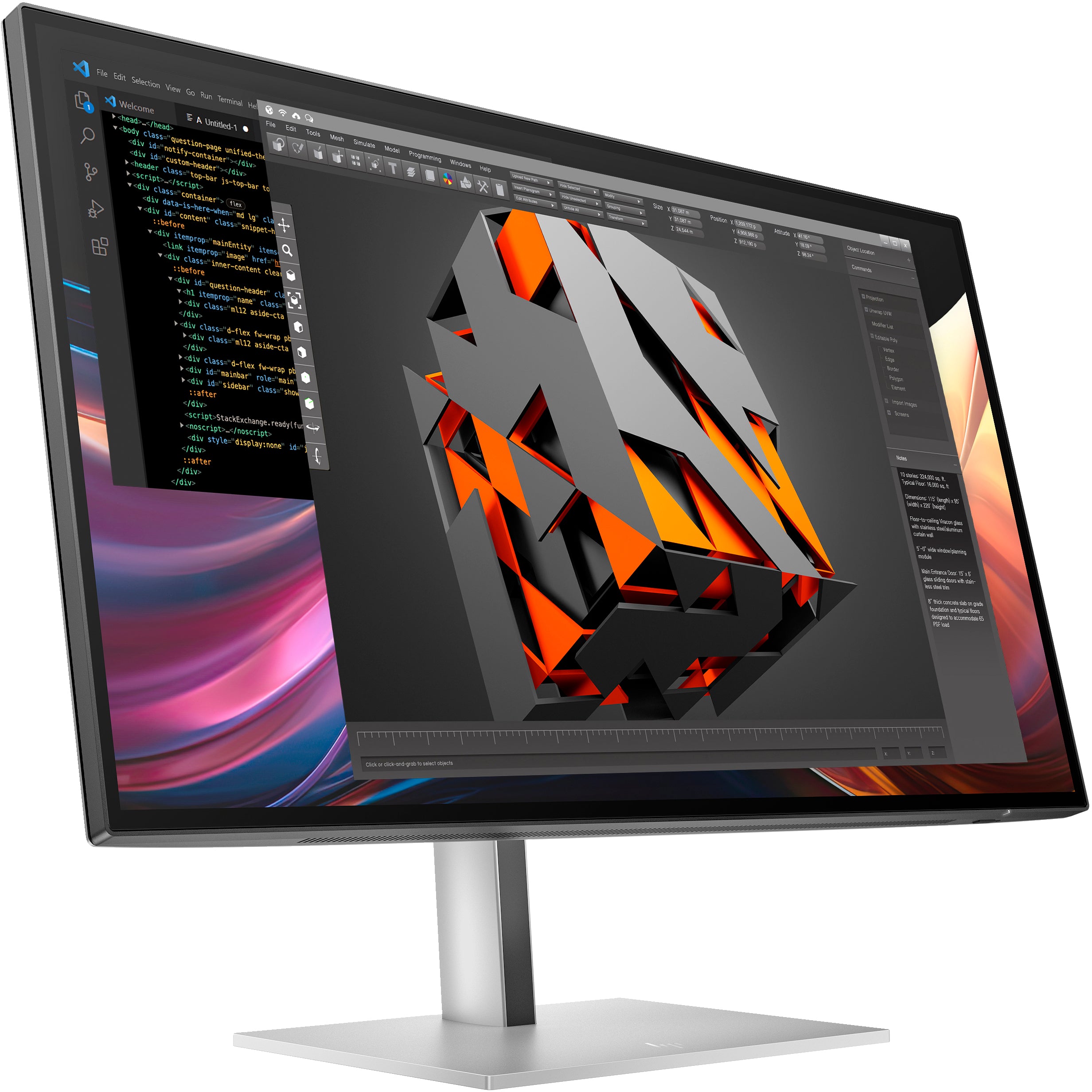 HP Series 7 Pro 27" QHD Monitor - 727pq, 16:9, 5ms, 2000:1-Contrast - 8J4D8UT#ABA