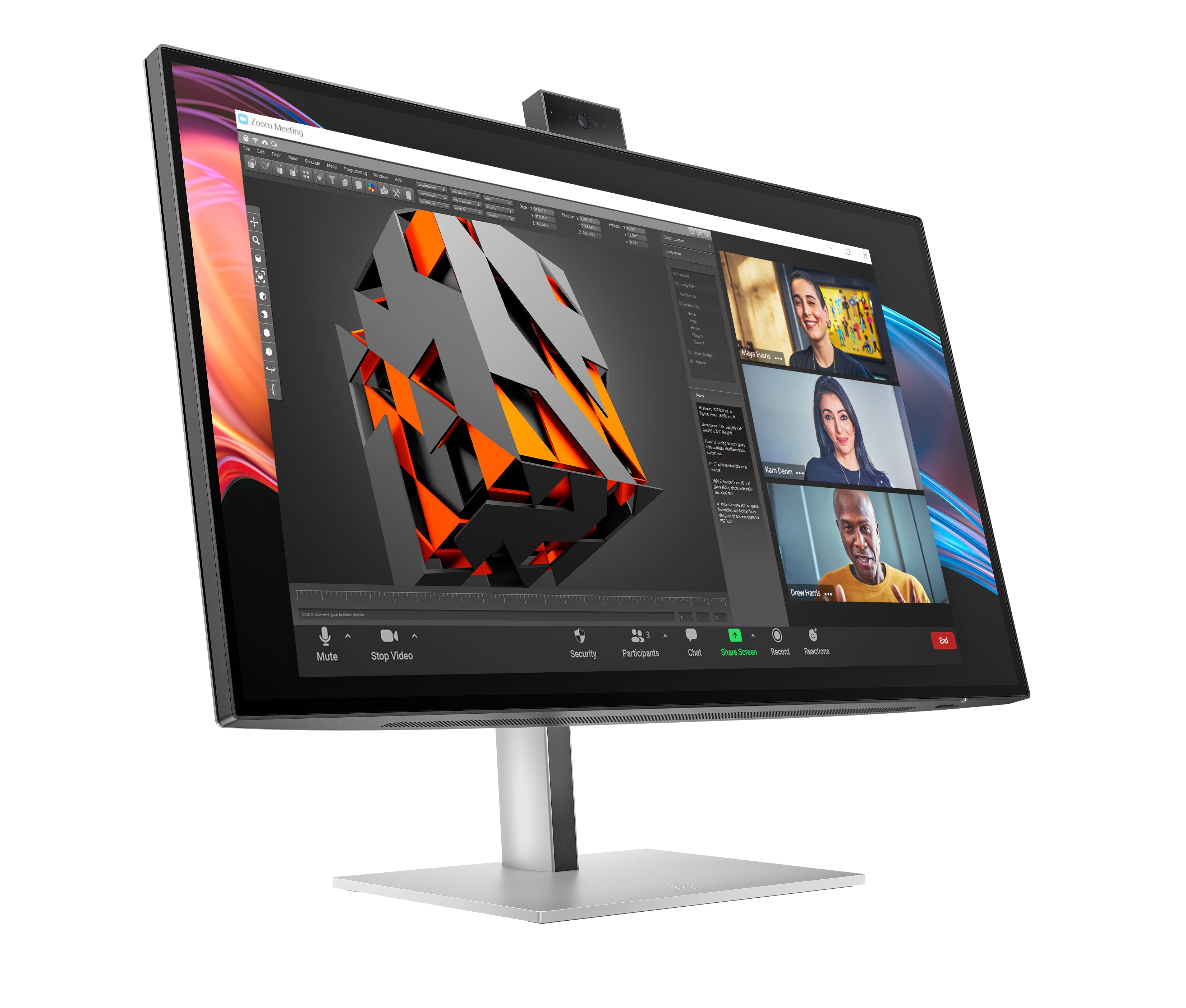HP Series 7 Pro 27" 4K UHD Conferencing Monitor - 727pm, 16:9, 5ms, 2000:1-Contrast - 8K135AA#ABA
