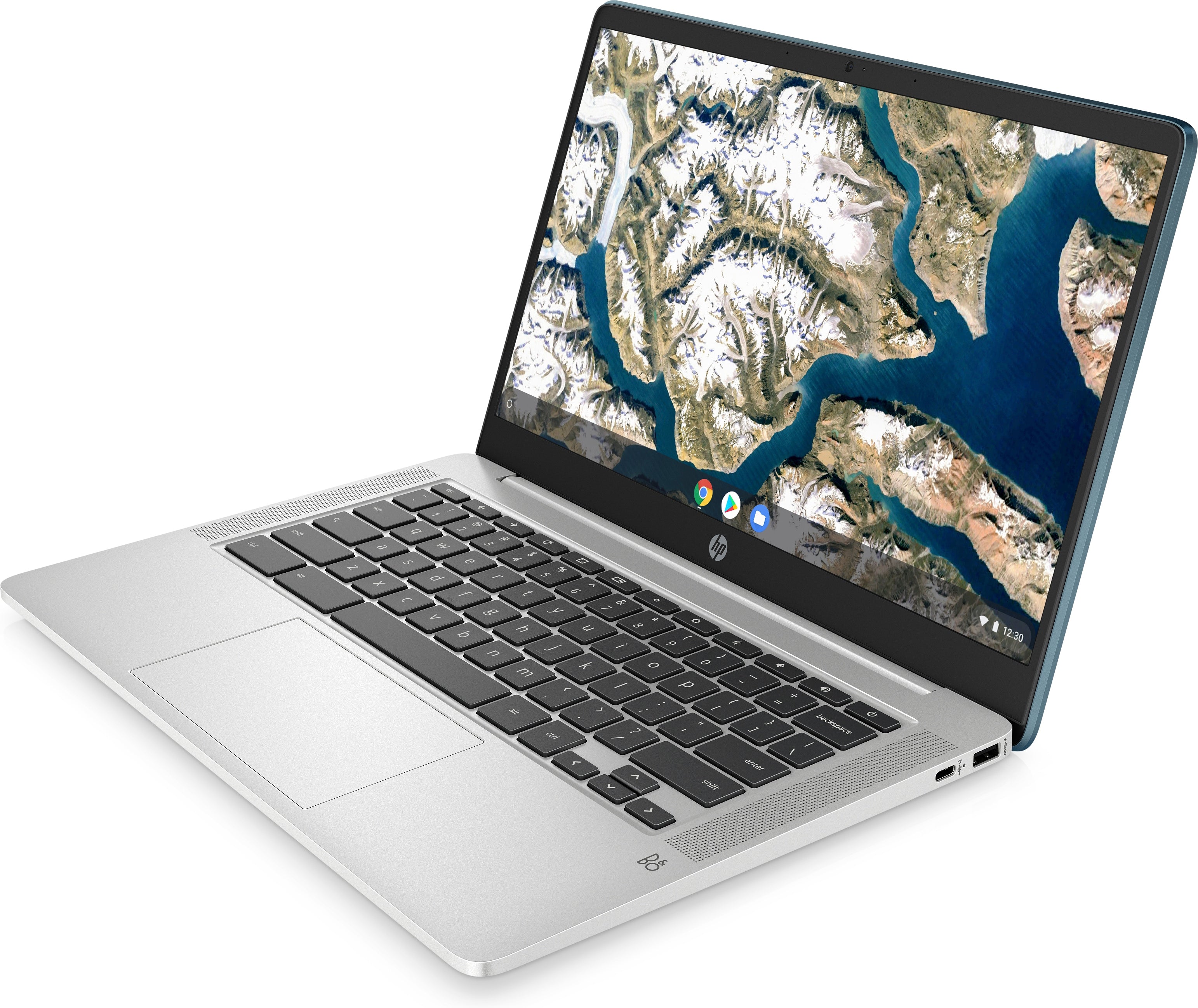 HP 14a-na0703ds 14" HD Chromebook, Intel Celeron N4120, 1.10GHz, 4GB RAM, 128GB eMMC, ChromeOS - 8T835UA#ABA
