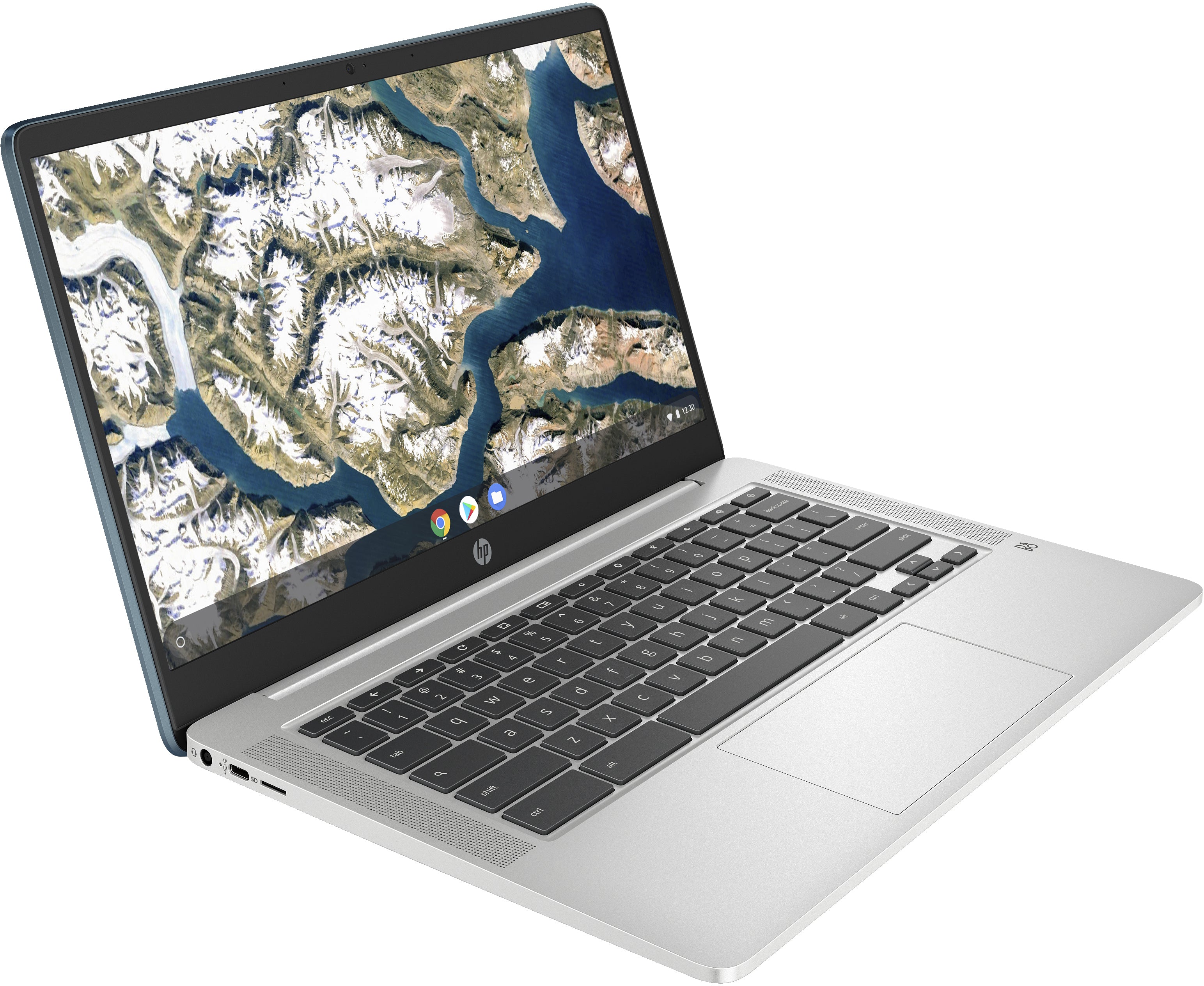HP 14a-na0703ds 14" HD Chromebook, Intel Celeron N4120, 1.10GHz, 4GB RAM, 128GB eMMC, ChromeOS - 8T835UA#ABA